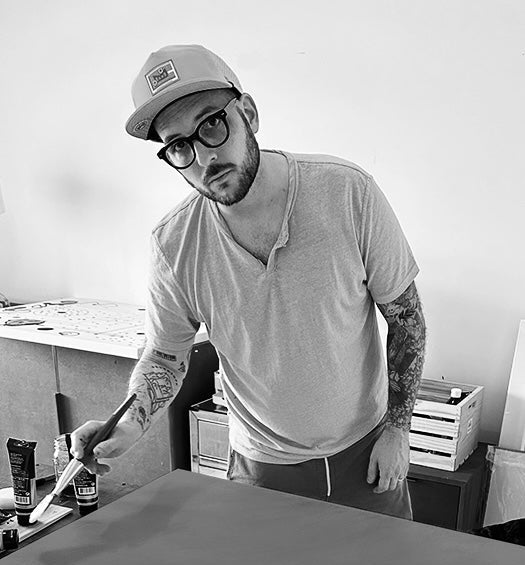 Daniel Pulver working in his studio
